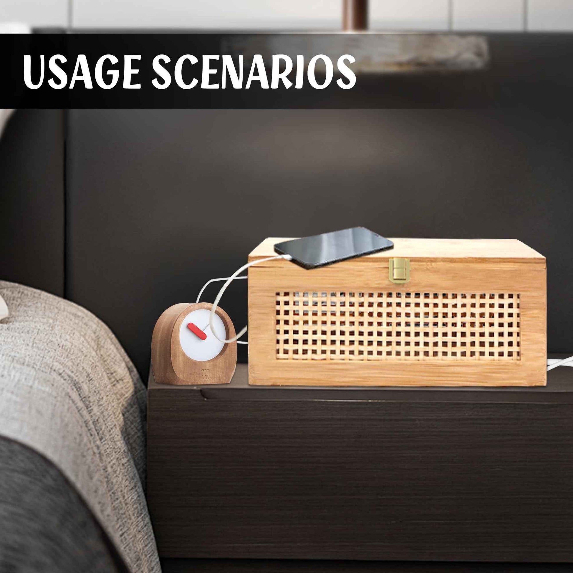 Txcucc Solid wood Cable Management Box，- Cable Organizer Box and Power Strip Box for Electrical Cord Management - Under Desk Cord Organizer for TV Wires Computer Router & Power Strip