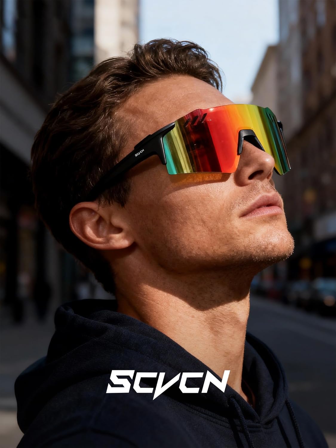 SCVCN Sports Sunglasses - UV400 Protection for Men & Women | Lightweight Frameless Design