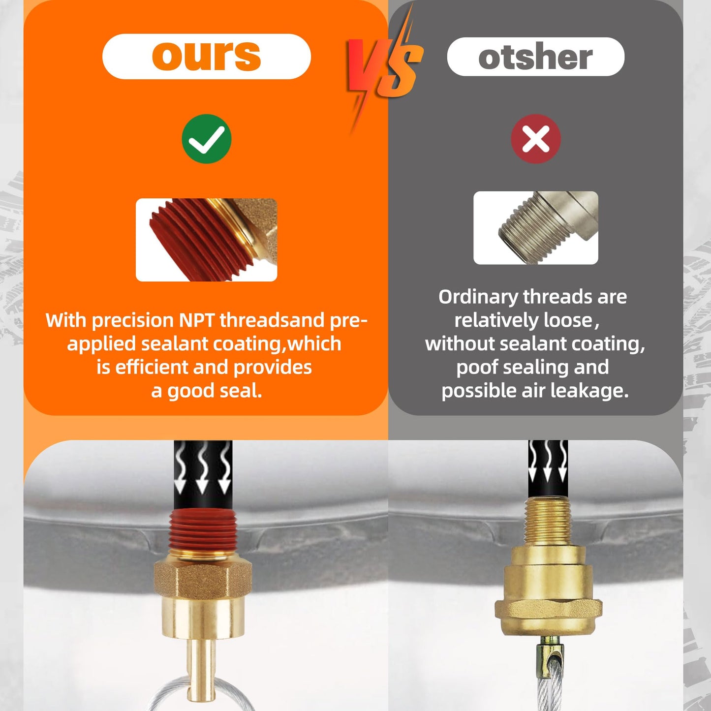 HASAOMOI 2 Pack of 3/8" NPT Air Tank Drain Valve with 60" Cable,For Air Compressor Drain Valve Cable, Semi Truck Trailer