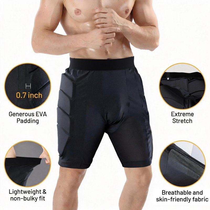 Tanden Padded Shorts Hip Impact Shorts Tailbone Protector Pad for Snowboarding Pads, Snowboard Butt Pad for Skating Ski Skateboarding Ice Figure Skating Crash Pads M