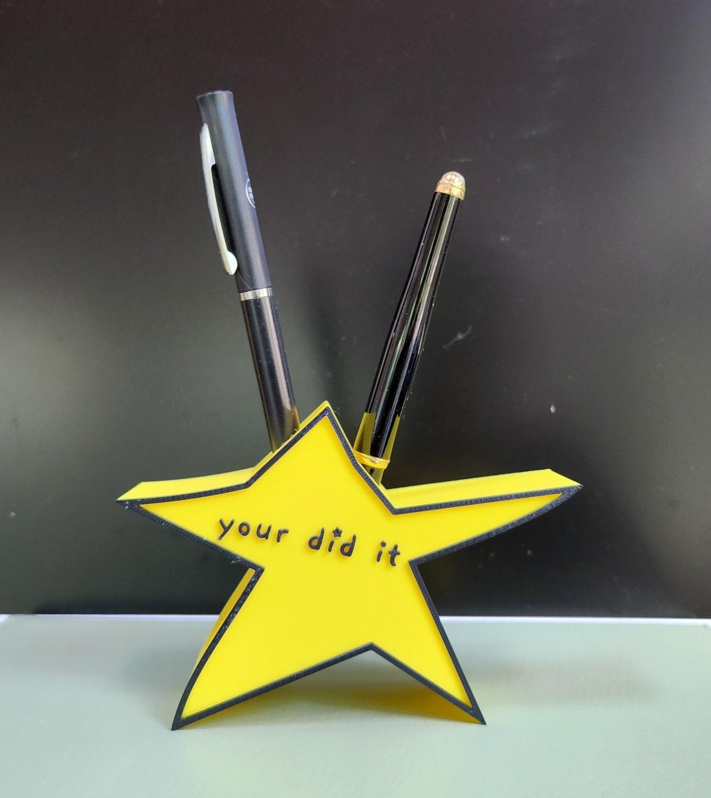 Funny “Your Did It” Star Trophy – Cute Desk Décor, Gag Gift for Friends, Coworkers, Graduation, Birthday, Office Pen Holder or Small Victory Award