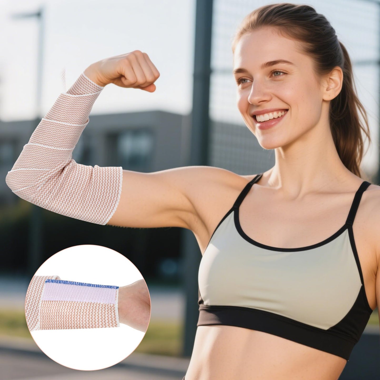 20 Pack Elastic Bandage Wrap, 4 Inch Athletic Stretchable Compression Bandage with Self Closure on Both Ends for Wrists, Legs, Elbow, Knee, Shoulders Wraps