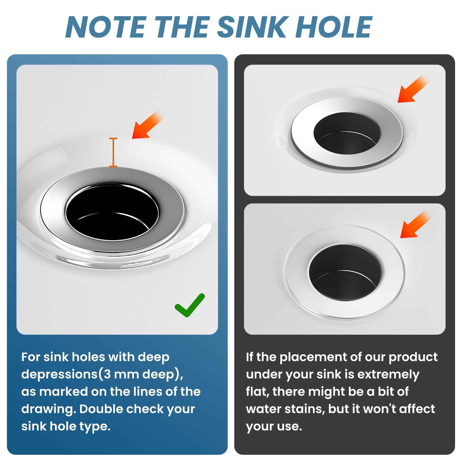 Bathroom Sink Stopper 1.1"-1.45", Universal Bathroom Sink Drain Pop Up Stopper for US Bathroom Sink Stainless Steel Floor Drain Filter, U.S. Standard Universal Drain Filter