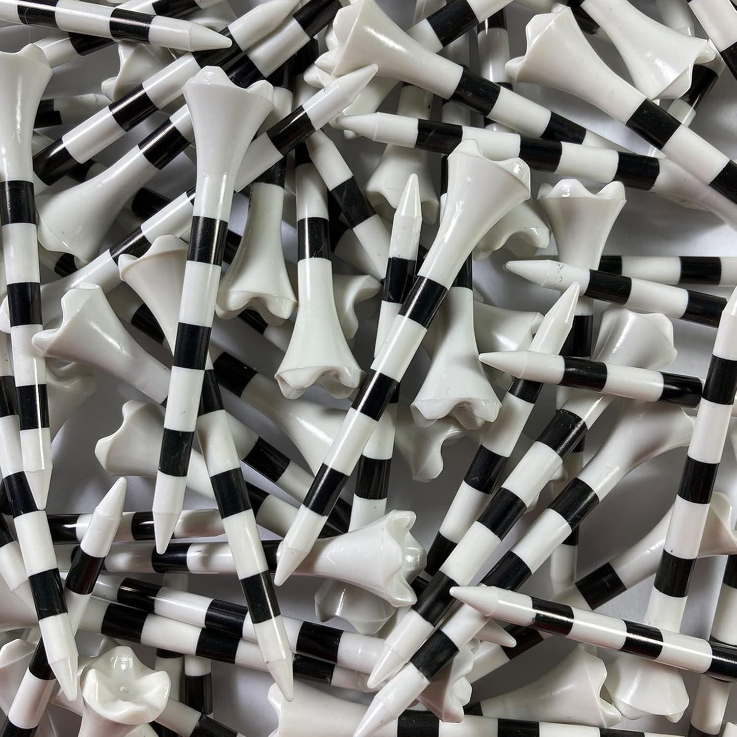 Pride Golf Tee Performance Plastic Golf Tees - 100 Count, 2-3/4 Inch - Striped White for Consistent Play