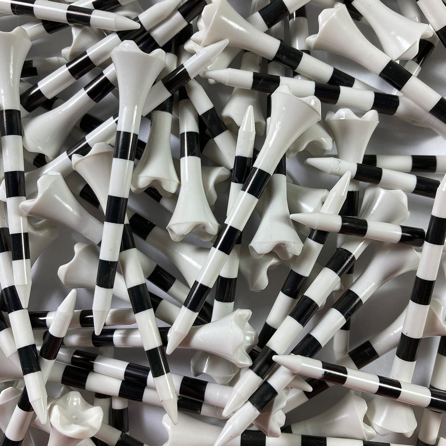 Pride Golf Tee Performance Plastic Golf Tees - 100 Count, 2-3/4 Inch - White - Striped for Consistency