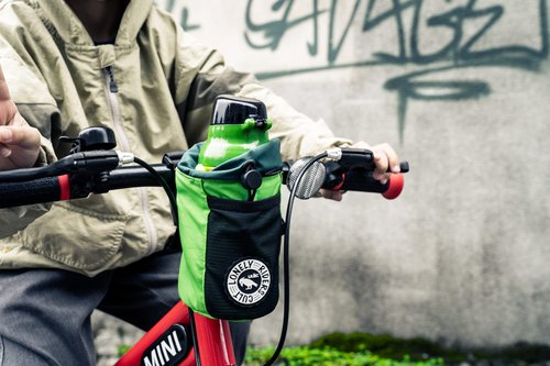 ULAC NEO PORTER C-HOLD Bike Feed Bag for Top Tube, Handlebar, Stem and Saddles (Navy-Orange, Small)