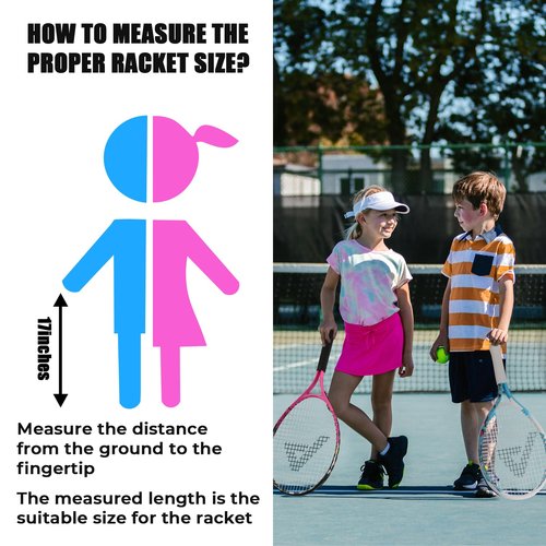 AMA SPORT Kids Tennis Racket for Junior Toddlers Starter Kit 17-25" for Girl Pink and Boy Yellow with 420D Nylon Shoulder Strap Bag, Graffiti Pink 17"