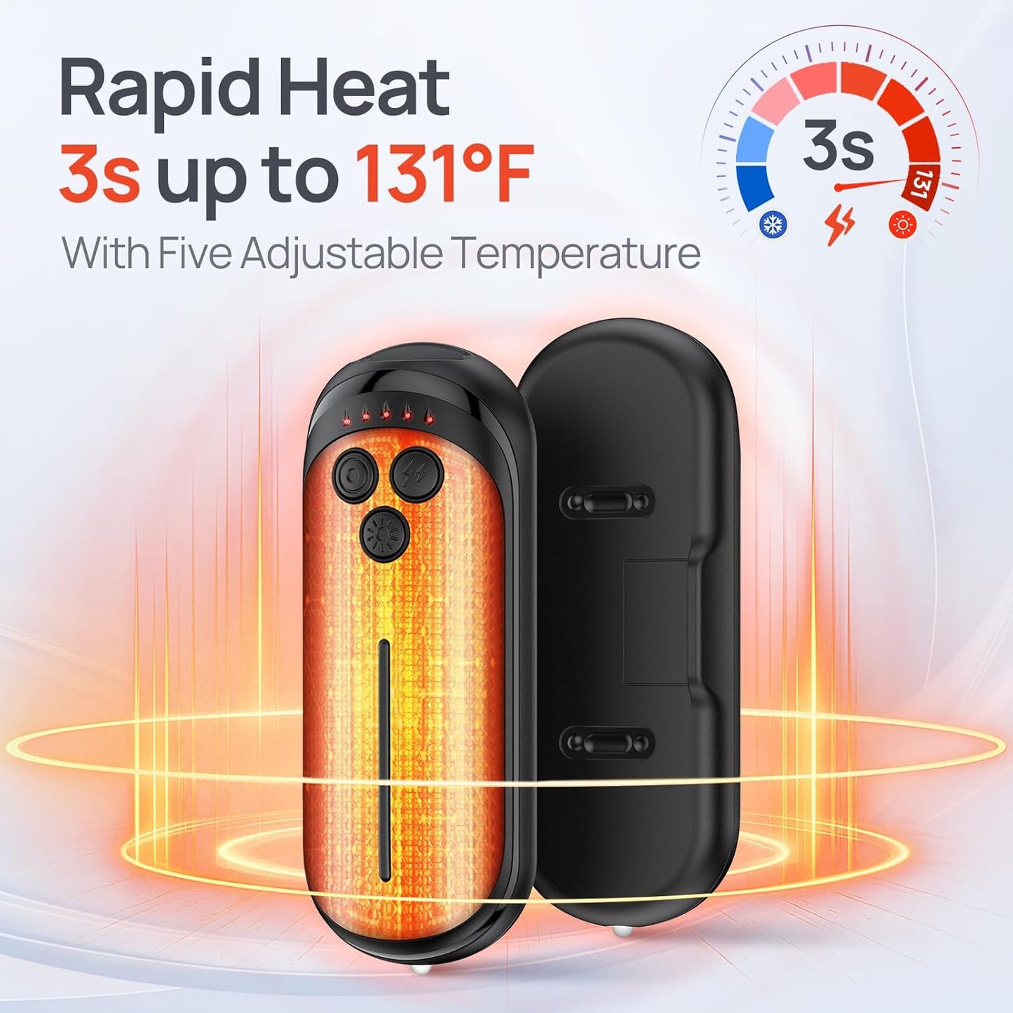 Skiennix Rechargeable Hand Warmers - 6000mAh Portable Electric Warmers for Outdoor Use | 2-Pack