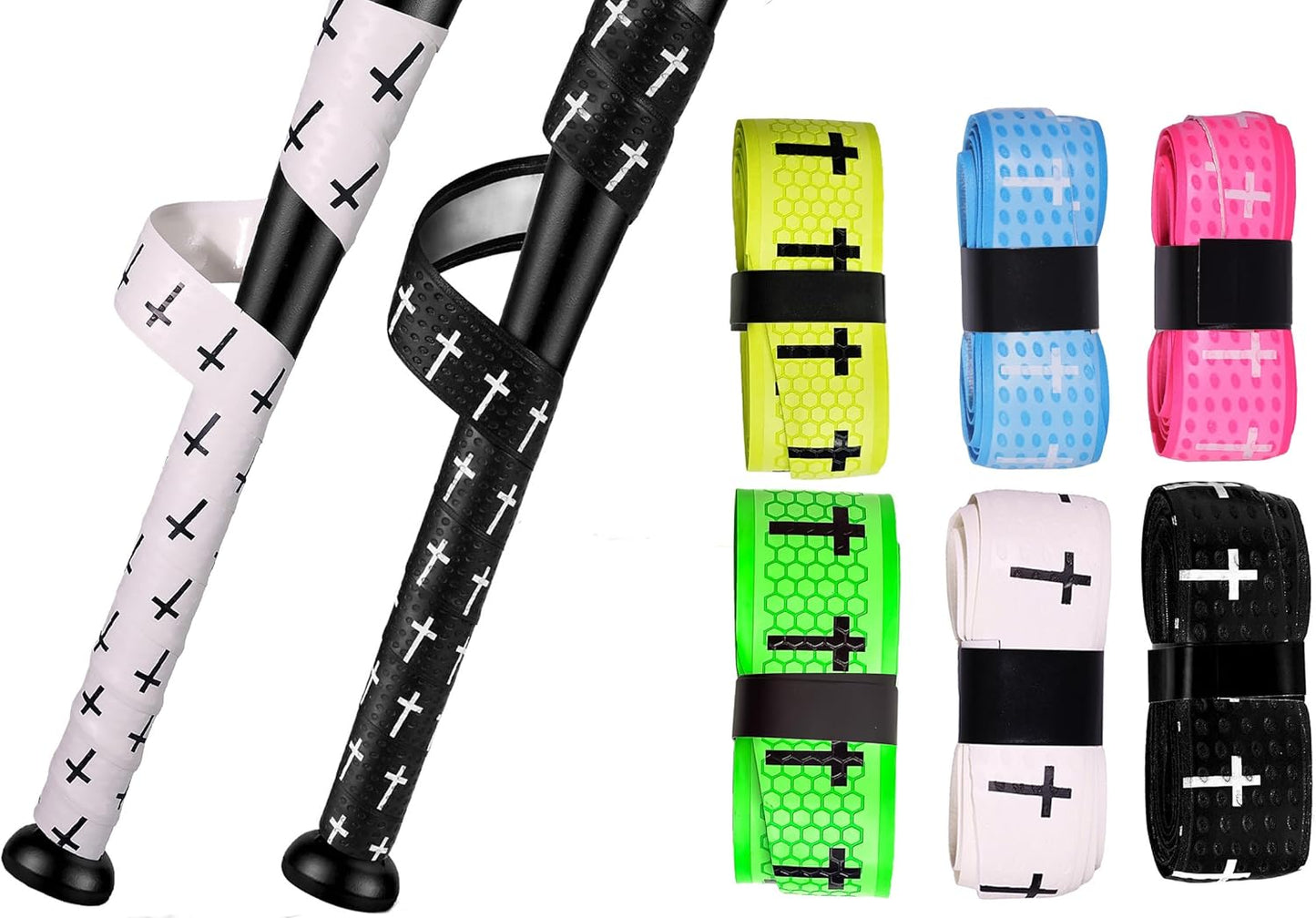 Skiennix Baseball Bat Grip Tape - Non-Slip Precut & Full Softball Wrap | 1.5mm, 2/4/6 Pcs Options