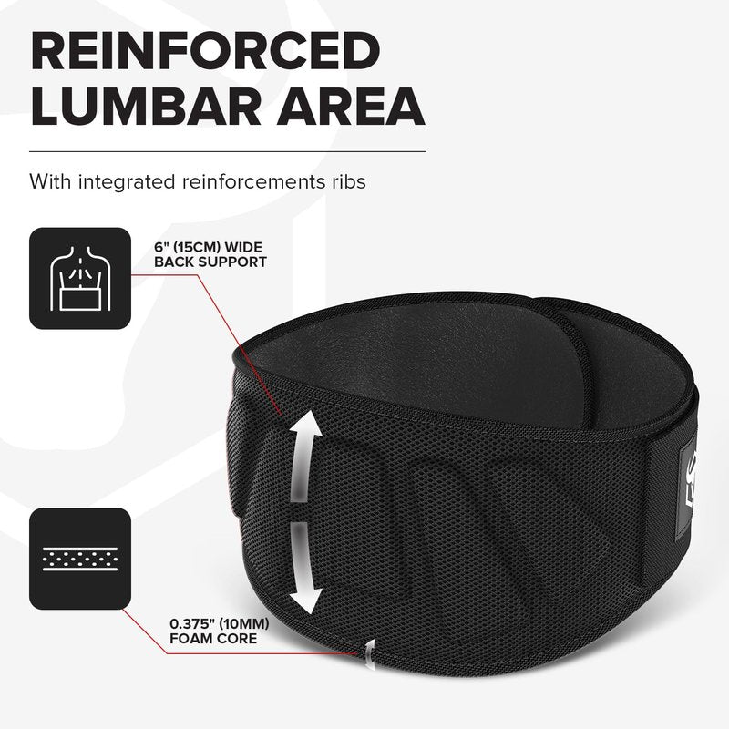 Weight Lifting Belt For Men and Women - 6 Inch Auto-Lock Weightlifting Back Support, Back Belt for Lifting, Fitness, Strength Training and Powerlifitng (Large, Black)