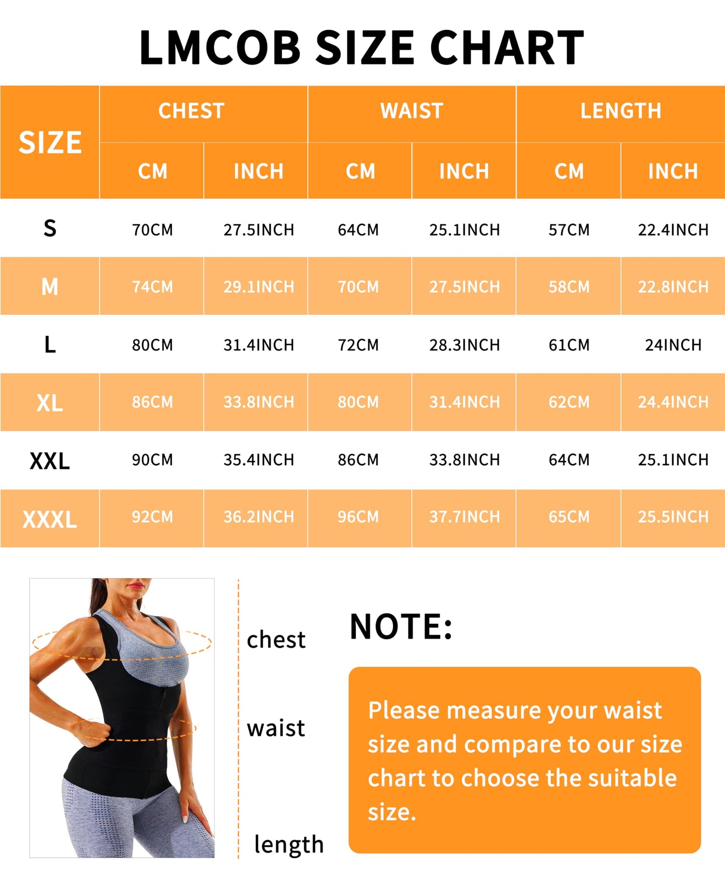 LMCOB Sauna Vest for Women Sauna Waist Trainer Vest Workout Sweat Vest with Zipper Heat Trapping Sauna Suits(LYBH20023-01-XL)
