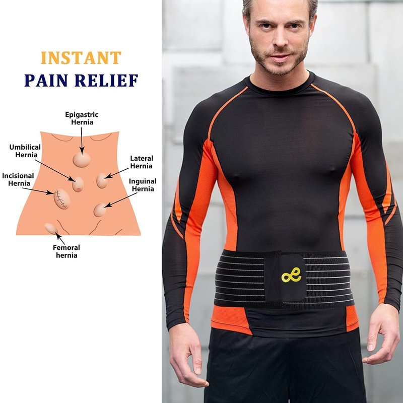 Umbilical Hernia Belt for Men & Women, Abdominal Binder Adjustable Truss Support with Compression Pads for Naval, Ventral, Incisional, Epigastric, Belly Button Hernias, Pre Post Surgery,Super Breathable-L