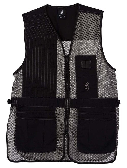 Browning, Trapper Creek Mesh Shooting Vest, Black/Gray, 2X-Large, Left Hand