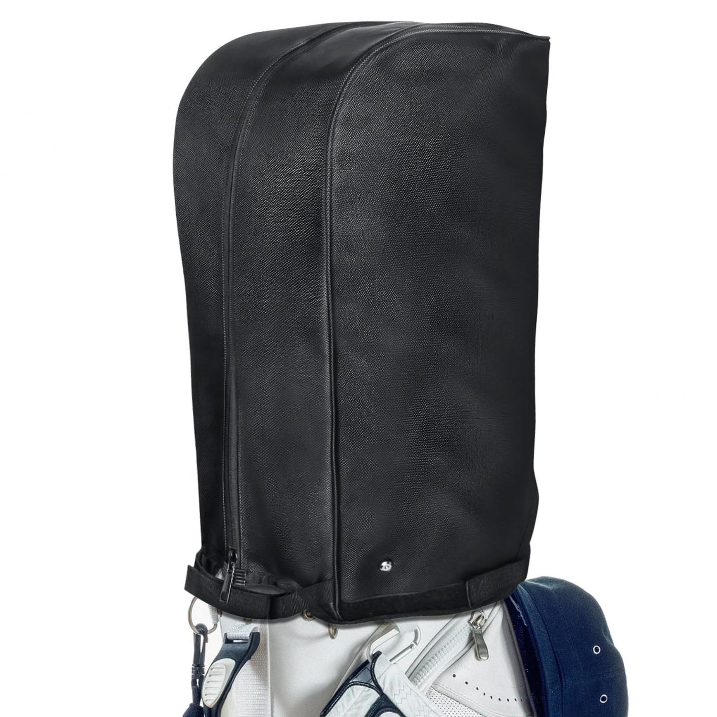 FINGER TEN Golf Bag Rain Cover with Adjustable Hood, Universal Fit Top Cover for Stand & Cart Bags, All-Weather Protection Waterproof Dustproof Protector for Outdoor Use (Upgraded-Black)