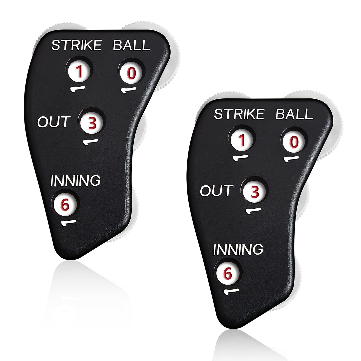 Deekin 2 Pcs 4 Wheel Baseball Umpire Clicker Black Indicator Gear Practical Baseball Counter Clicker for Scorekeeper Recording Outs Innings Balls Softball Referee Equipment (Black White)