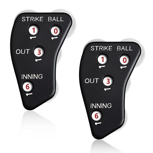Deekin 2 Pcs 4 Wheel Baseball Umpire Clicker Black Indicator Gear Practical Baseball Counter Clicker for Scorekeeper Recording Outs Innings Balls Softball Referee Equipment (Black White)
