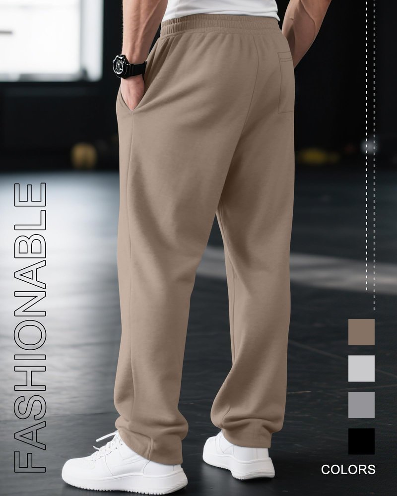 Neer 4 Pack Men's Sweatpants Joggers with Pockets Open Bottom Gym Athletic Pants Baggy Workout Casual Running Clothing(Black, Gray, Light Gray, Khaki,Medium)