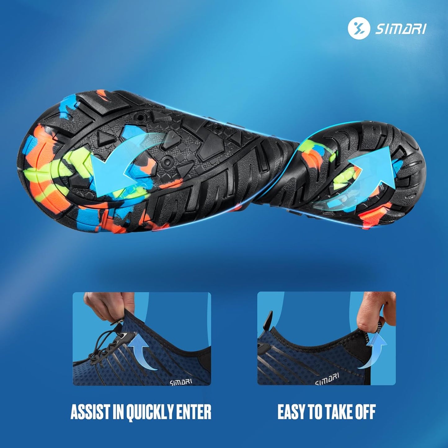 SIMARI Water Shoes - Quick-Dry Barefoot Aqua Socks for Swimming, Surfing & Beach Sports | Non-Slip Design