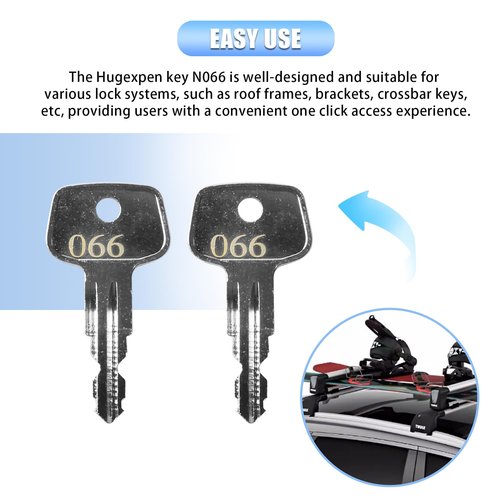 Hugexpen N066 Key Replacement for Thule Rack Core, Key Cylinder for Bike Rack Lock, Roof Cargo Lock, Roof Rack Locks, Cross Bars, Towers, Ski Rack Etc
