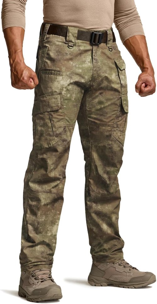 CQR Tactical Pants - Lightweight Water-Resistant Ripstop Cargo for Men | Ideal for Work & Hiking