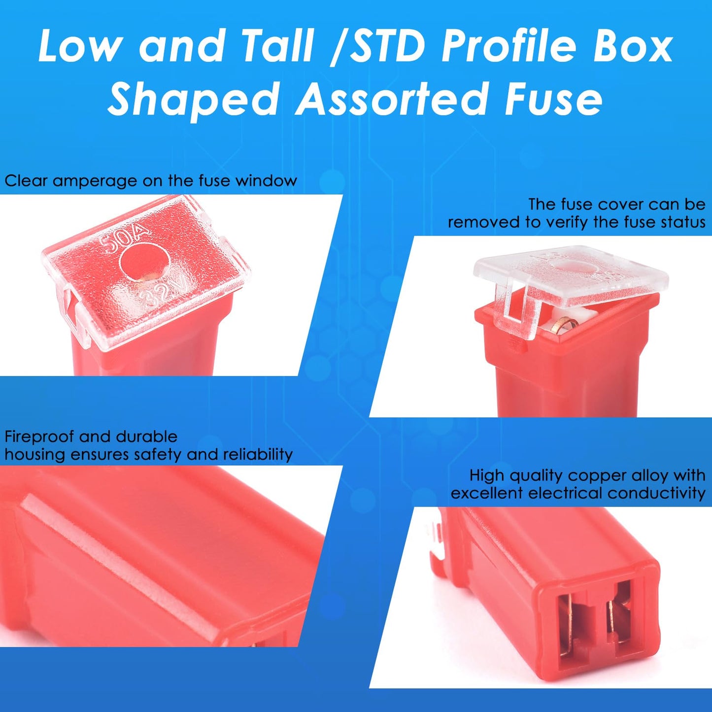 304Pcs Car Fuses Assortment Kit Include Standard & Small & Mini Size, Automotive Low and Tall/STD Profile Box Shaped Assorted Fuse with Fuses Puller for Trucks, Cars and SUV, Boat