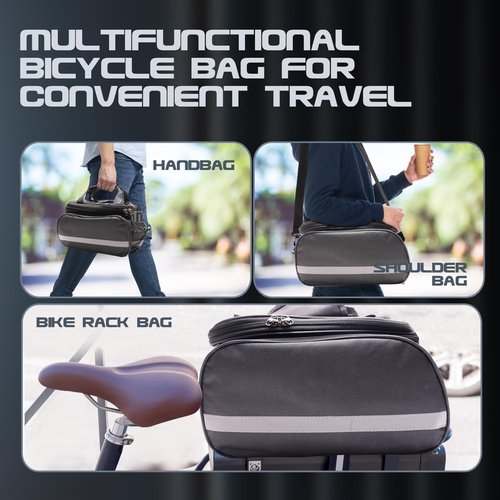 Coolrunner Panniers Bike Bags Bike Rear Rack Bag Bicycle Trunk Bag 27L Bicycle Rack Rear Bag with Rain Cover Bike Saddle Bag for Grocery Shopping Commuter Travel Outdoor Cycling Trip