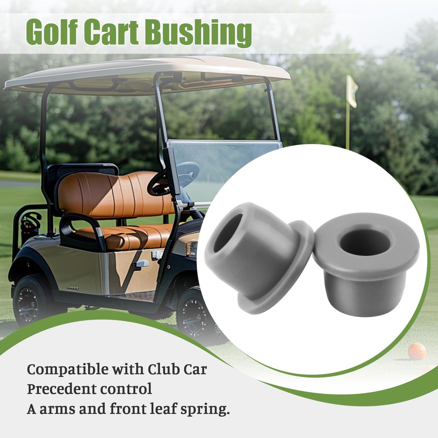 50 Pcs Golf Cart Bushing, Replace for 102956201 1022874011, Compatible with Club Car Precedent Control A Arms and Front Leaf Spring, Gray