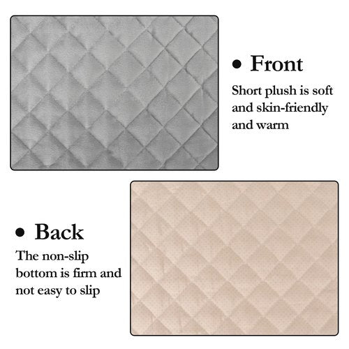 Klmnop Golf Cart Seat Covers, Golf Cart Seat Towel Blanket, Short Plush Surface Non-Slip Bottom Fits for EZGO, Yamaha, Club Car and More 2-Seat Golf Carts(LightGrey)