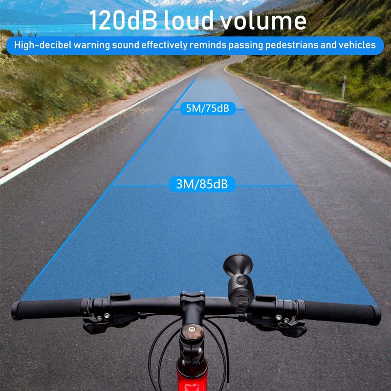 OOPSCOOL Bike Horn,120dB Bicycle Bells IPX4 Waterproof Bike Bell with 300mAh Battery Operated Electric Horn for Mountain/Road Bike/Scooters Adult and Kids