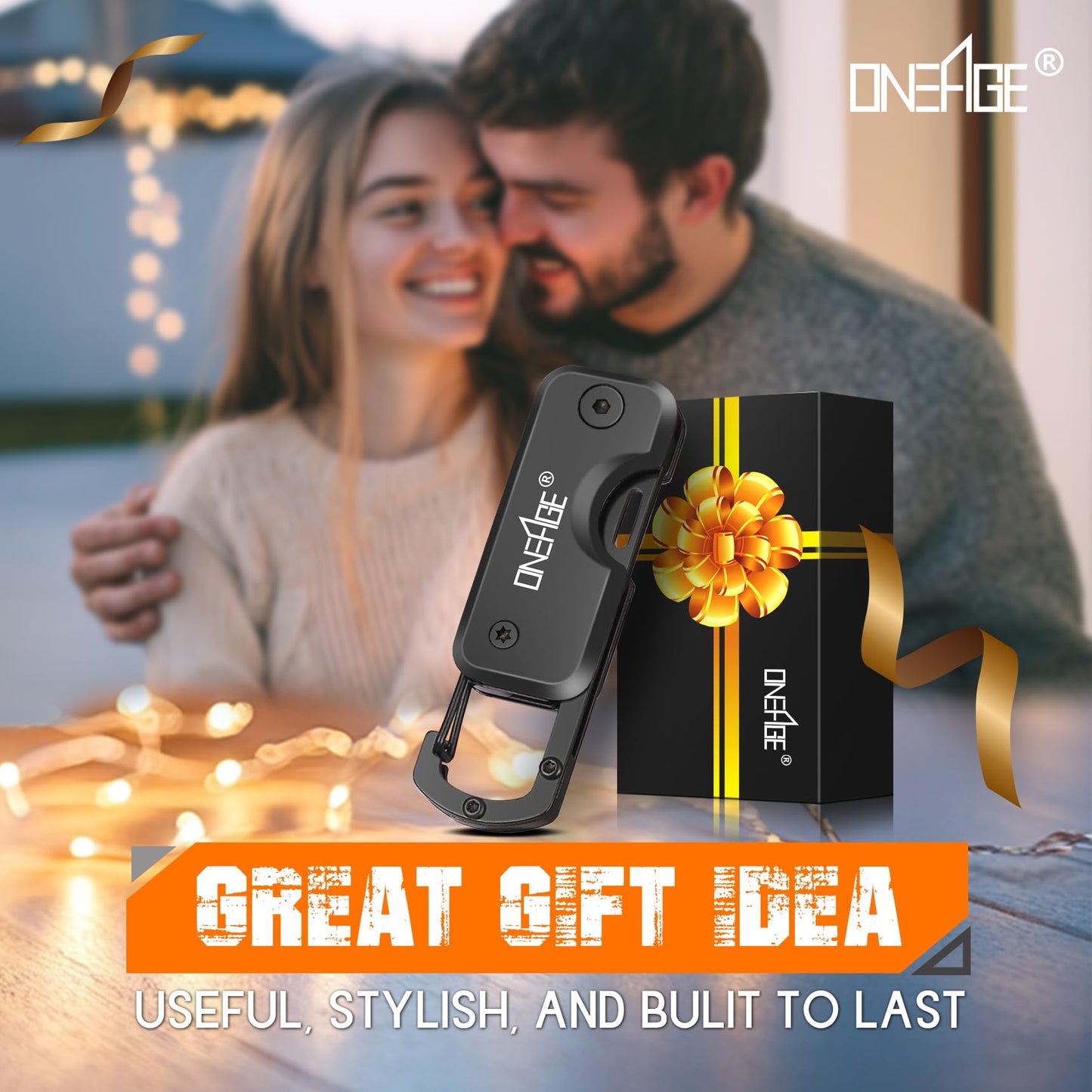 Stocking Stuffers for Men - Pocket Knife for Men, Christmas Bulk Mens Gifts, Keychain Edc Gift with 1.62inch Blade - Small Folding Knives for Everyday Carry, Box Cutter - Gadgets for Camping, Hiking