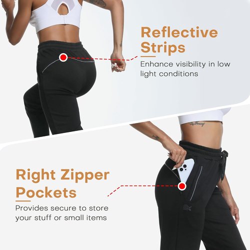 BROKIG Women's Cloudloft Joggers - Soft Athletic Sweatpants with Zipper Pocket | Tapered Design for Lounge & Workout