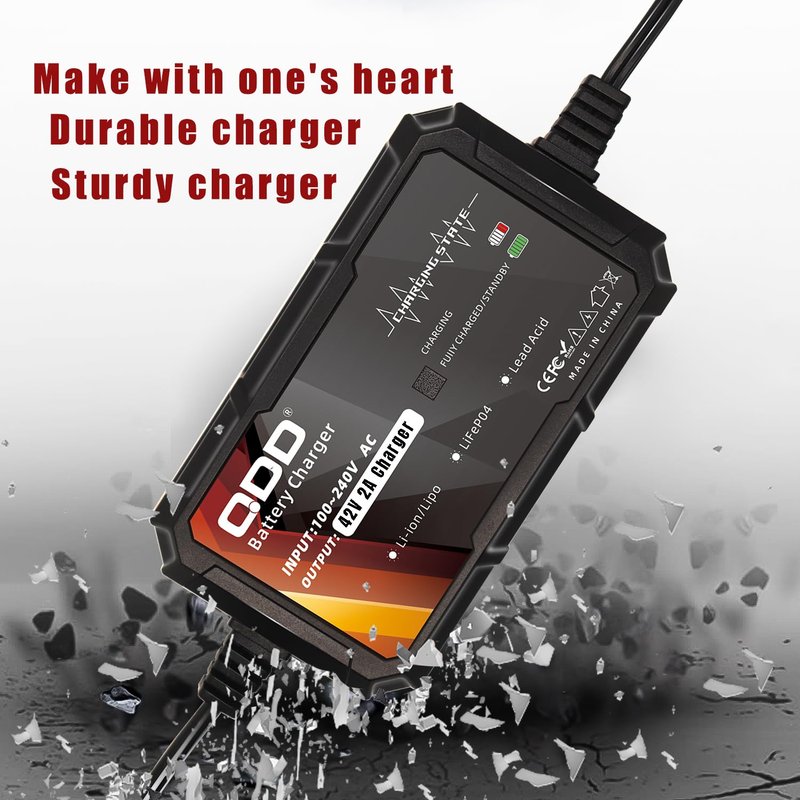 QDD 42V 2A Charger with DC5.5 * 2.1mm Connector for 10S 36V Lithium Battery Pack