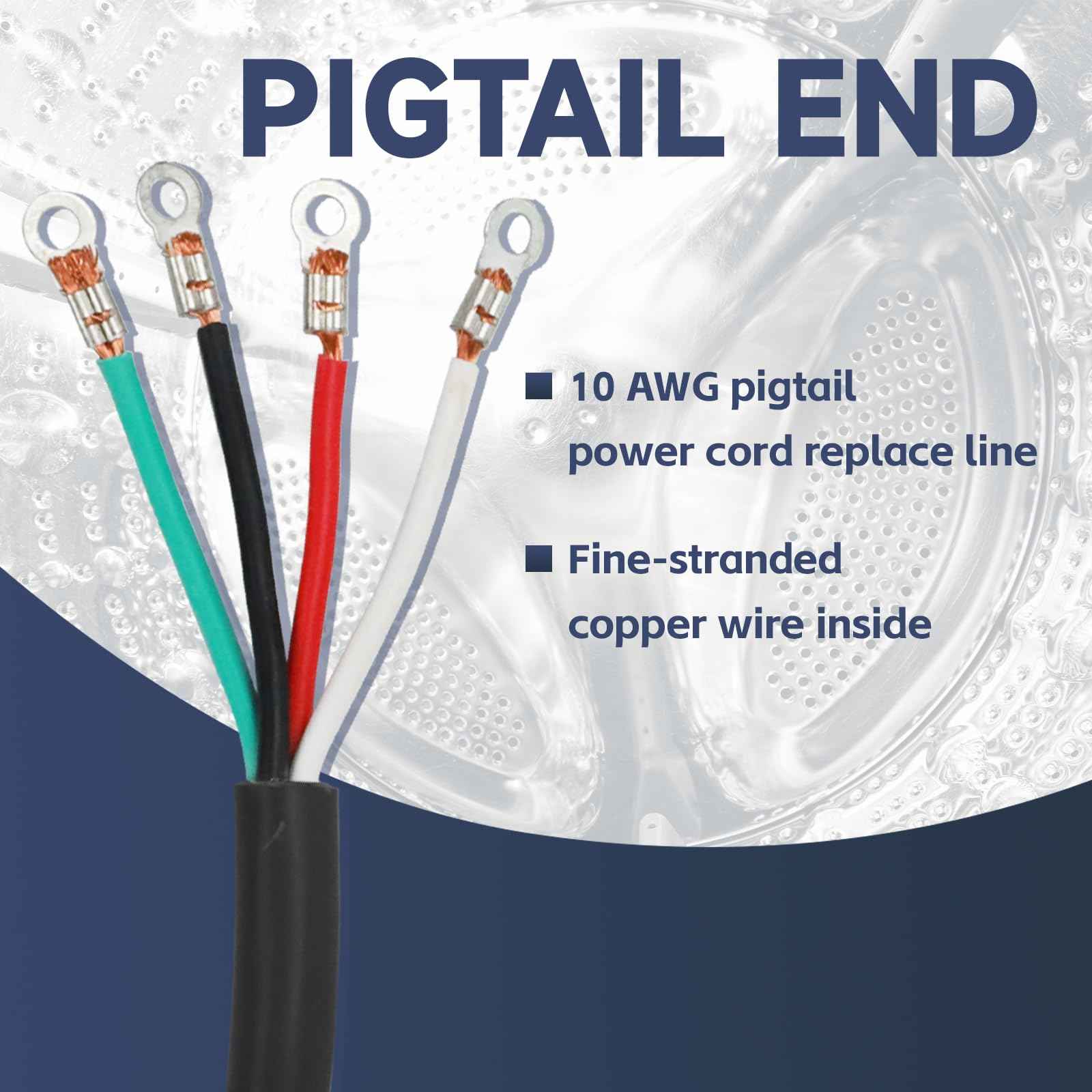 EP 4 Prong Dryer Cord, 6 ft 10/4 SRDT, 30Amp Appliance Extension Power Cord, NEMA 14-30, Black