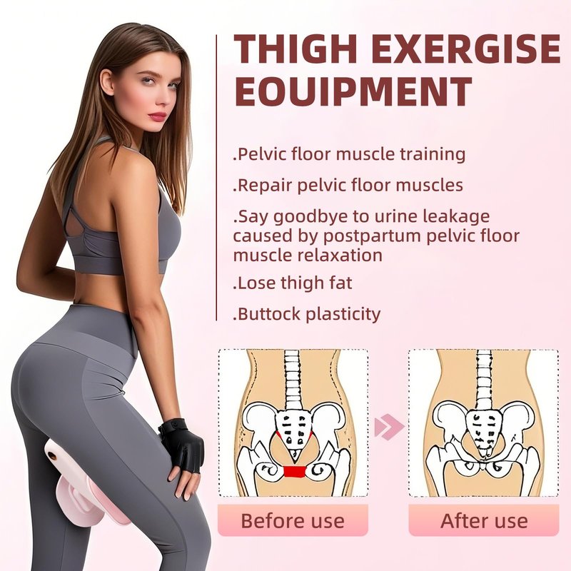 Thigh Trainer Thigh Hip Trainer Kegel Exerciser 36 LB, Leg and Inner Thigh Strength Exercise Equipment, Hip Shaper Trainer Machine，Pink