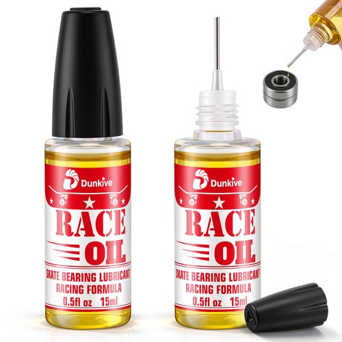 Dunkive Skateboard Bearing Lube, Super Smooth Longboard Bearing Oil for Skateboards, Longboards, Scooters and Roller Skates (2 Pack)