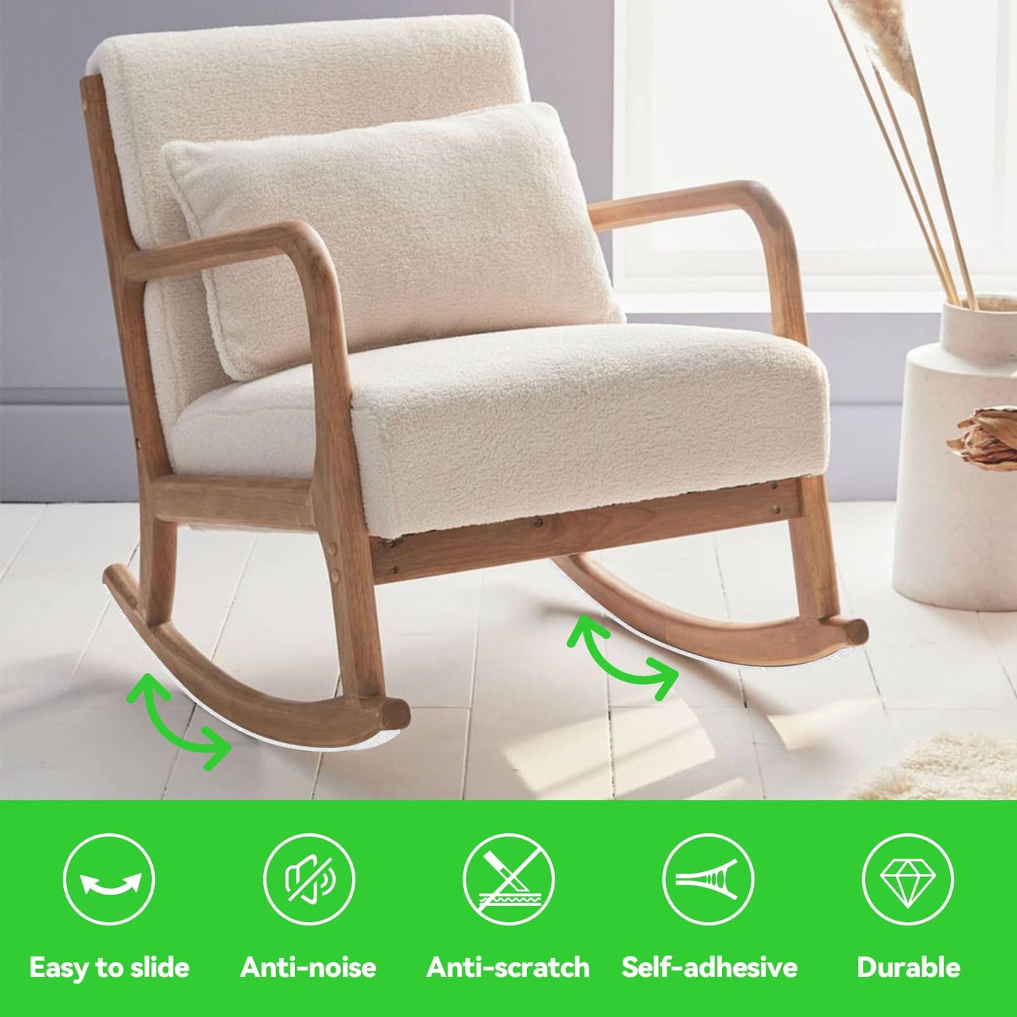 Felt Strips with Adhesive Backing, Adhesive Felt Strips, 2 Felt Rolls 1"x 60" White, Felt Tape with Adhesive Backing, Furniture Felt Strips