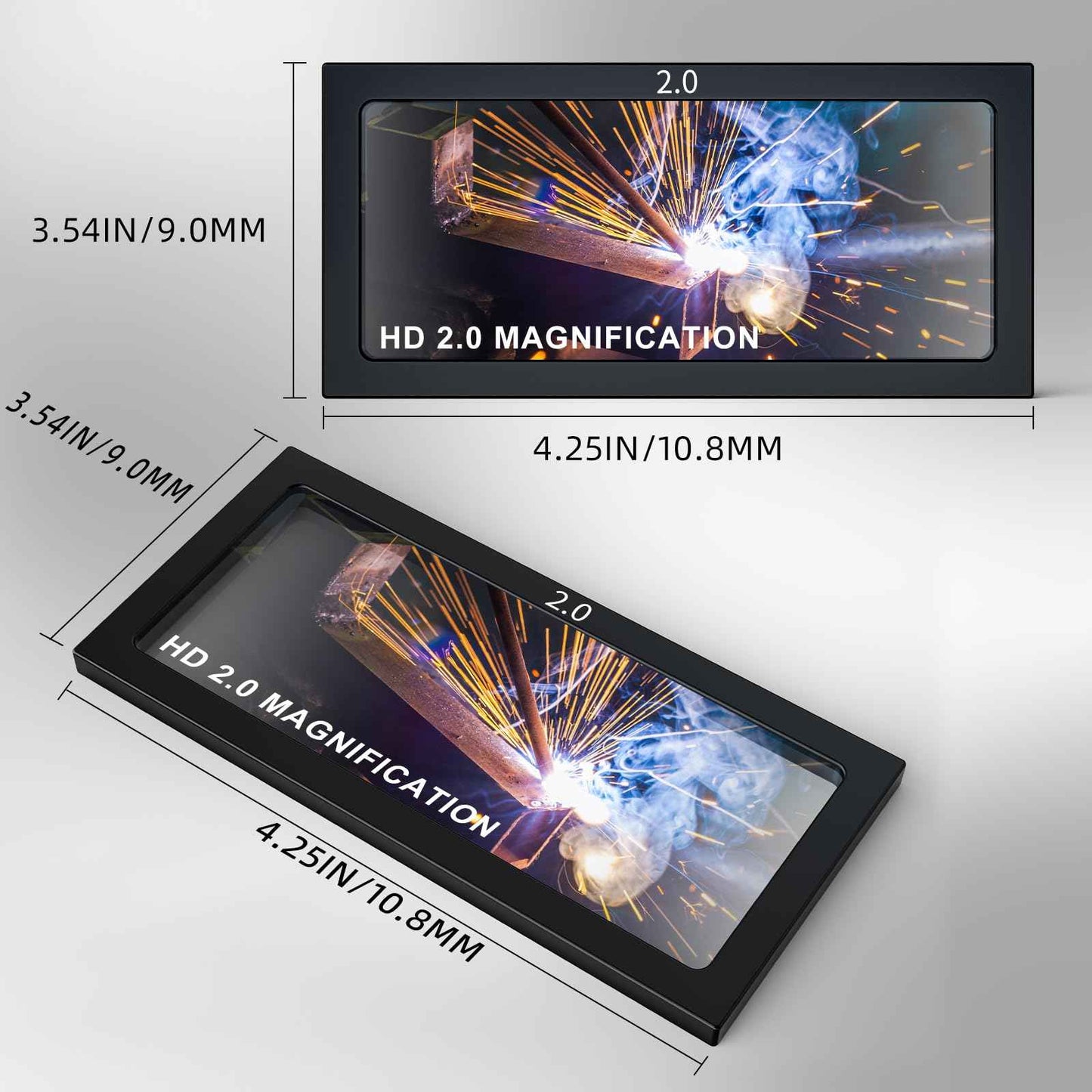 TRQWH Welding Helmet Glass Magnifying Lens 1.0/1.5/2.0/2.5/3.0 Diopter Eye-Protecting Welder Accessories Magnifier Cheater Lens (G-2.0 Diopter)