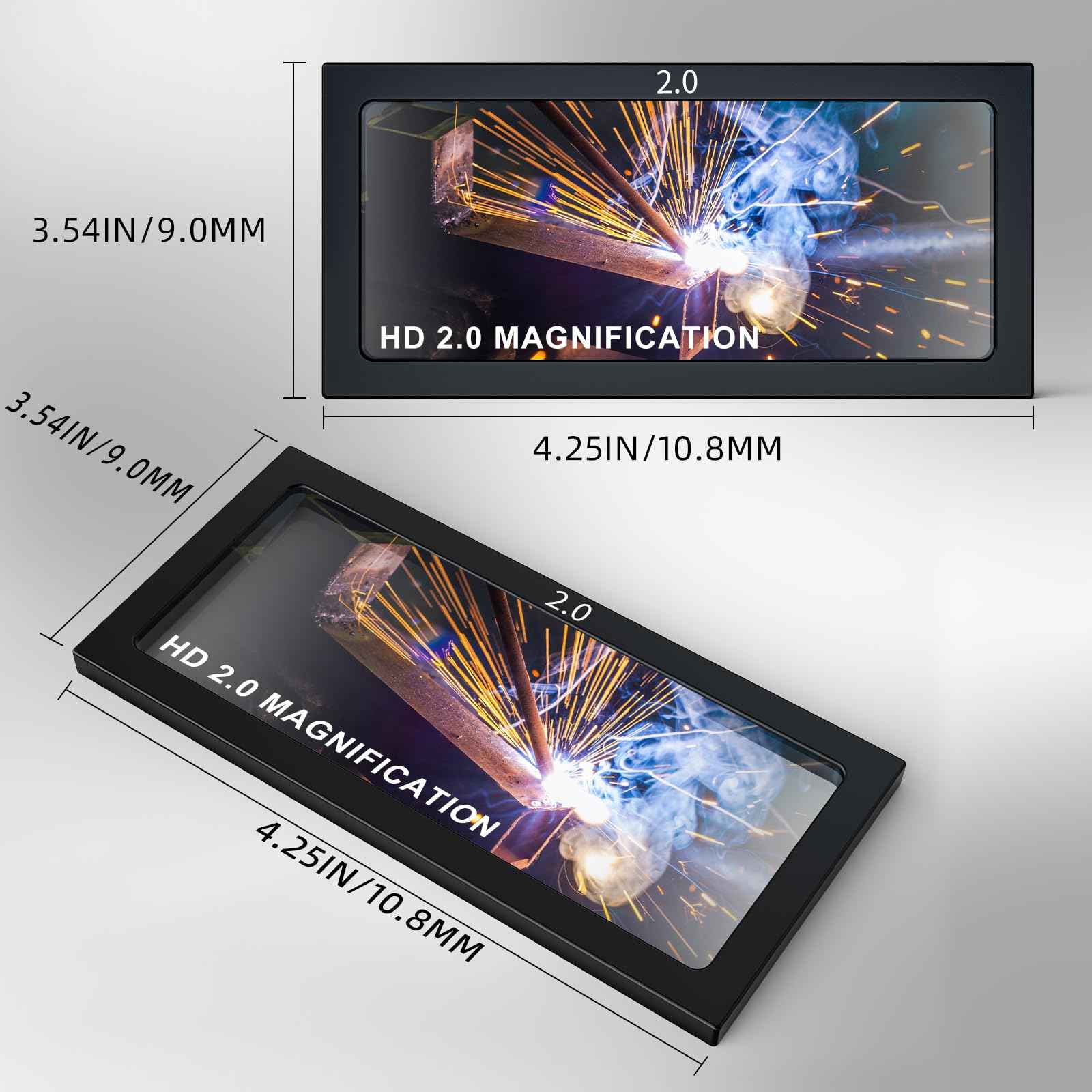 TRQWH Welding Helmet Glass Magnifying Lens 1.0/1.5/2.0/2.5/3.0 Diopter Eye-Protecting Welder Accessories Magnifier Cheater Lens (G-2.0 Diopter)