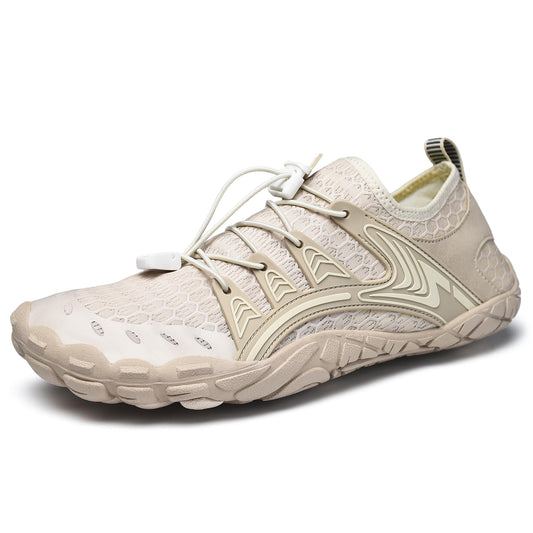 Beige Water Shoes for Women and Men, Swim Beach Hiking Quick-Dry Aqua Shoes, Lightweight Barefoot Feel Non-Slip Pool Shoes for Travel Outdoor Activitie