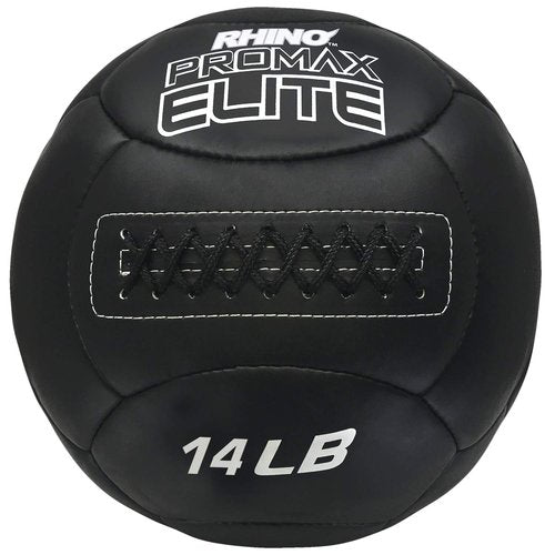 Champion Sports PRX14 Rhino Promax Elite Slam Balls, 14 lb, Soft Shell with Non-Slip Grip, Medicine Wall Exercise Ball for Weightlifting, Plyometrics, Cross Training, & Home Gym Fitness, Black