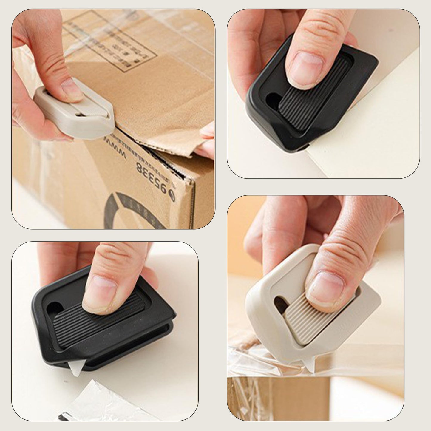 2025 New Portable Ceramic Unboxing Knife, Mini Magnetic Carton and Package Opener Box Cutter，Retractable Utility Knife Ceramic Blades with Lanyard Hole (White 2Pcs)