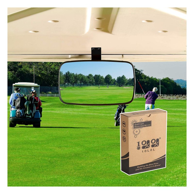 10L0L Universal Golf Cart Rear View Mirror - Adjustable Wide Angle for EZGO, Yamaha, Club Car, Easy Mount Kit