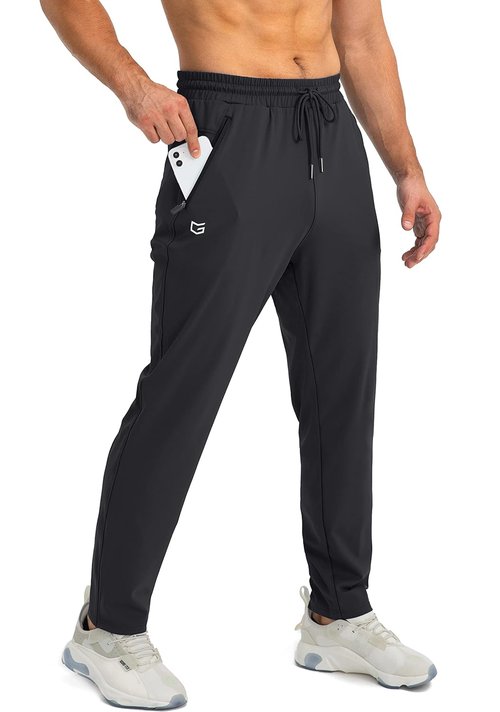 G Gradual Men's Athletic Sweatpants - Tapered Joggers with Zipper Pockets for Workout & Running