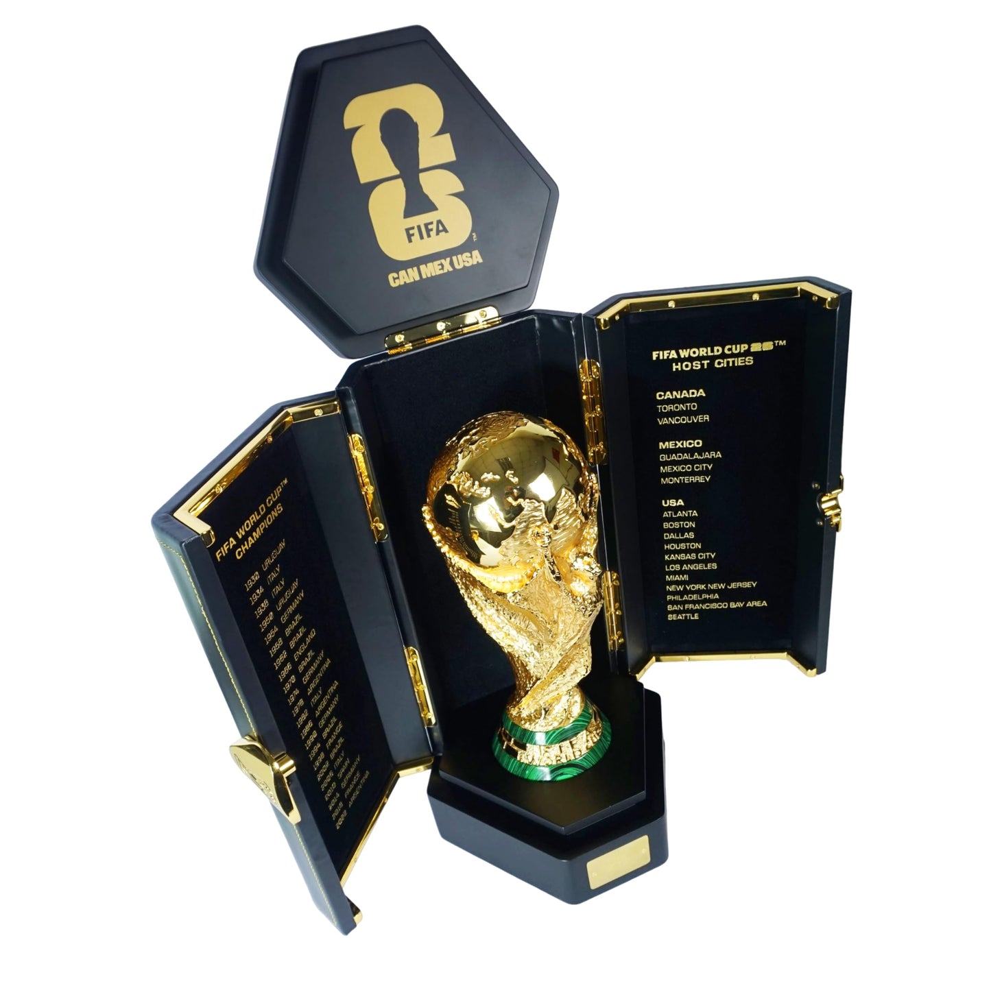Officially Licensed FIFA World Cup 2026 Premium 260mm Trophy Replica – 24K Gold Plated Limited Edition (Only 2026 Made) – Individually Numbered with Luxury 3-Sided Leather Display Case