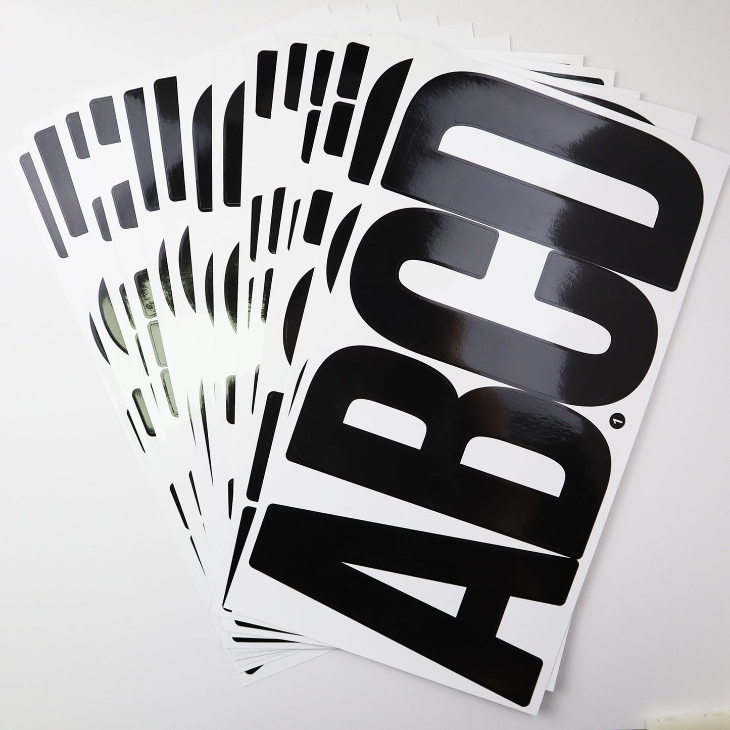 21 Sheets 6 Inch Letter Stickers, Self Adhesive Vinyl Capital Alphabet Punctuation Stickers for Mailbox, Crafts, Notice Boards - Black