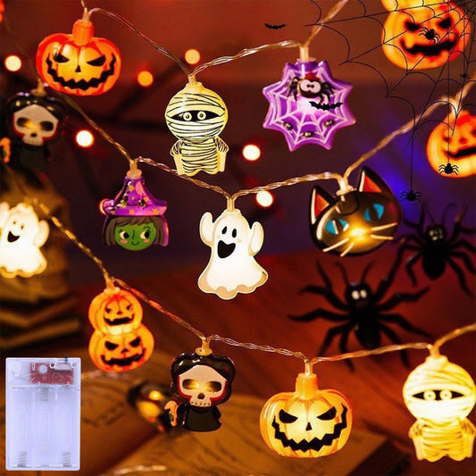 Halloween Decoration String Lights - 10 LED Funny Halloween Lights Battery Operated, Waterproof Window Fairy Light for Indoor Outdoor Room Bedroom Cute Home Party Decor