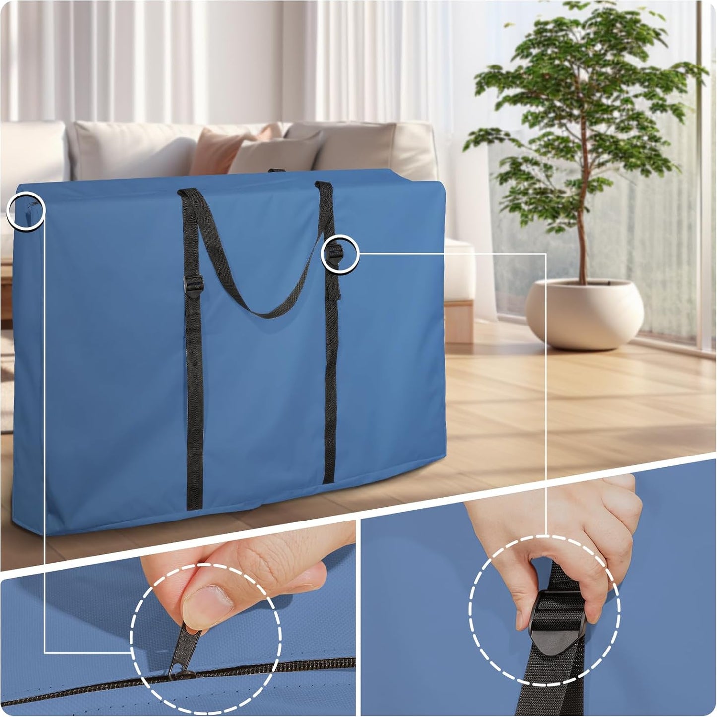 Waterproof Folding Chair Storage Bag by [Brand Name] - Durable 600D Material | Portable Carrying Bag for Zero Gravity & Beach Chairs, 43” L x 11” W x 29” H (Blue)