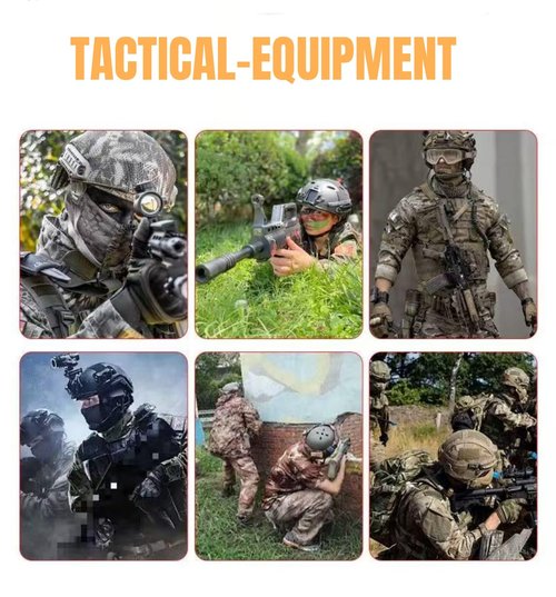 Airsoft Helmet,GWEUZMALL PJ Type Tactical Paintball,Airsoft Adjustable Fast Helmet with Accessories,Military Gear (TAN)