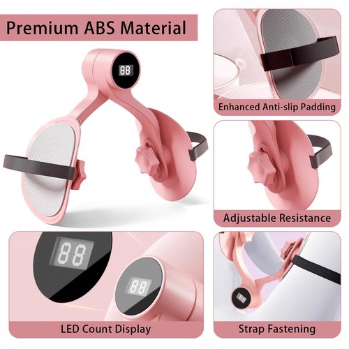 GQIRIL Pelvic Floor Trainer for Women - Inner Thigh Master Exerciser Devices with Counter & Leg Strap, Postpartum Rehabilitation Pelvic Floor Kegel Toner Equipment for Woman Home Office Workout