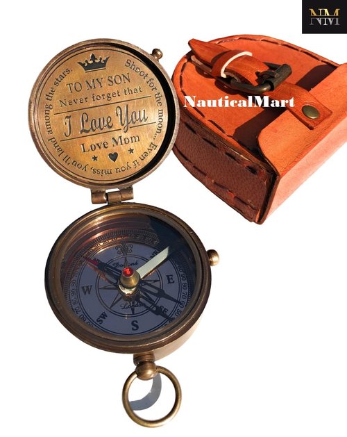 Personalized Brass Compass Gift to My Son - Compass for Anniversary, Birthday, Graduation Day, Confirmation Gift, Valentine Gift, Parting Gift, Sailor Gift